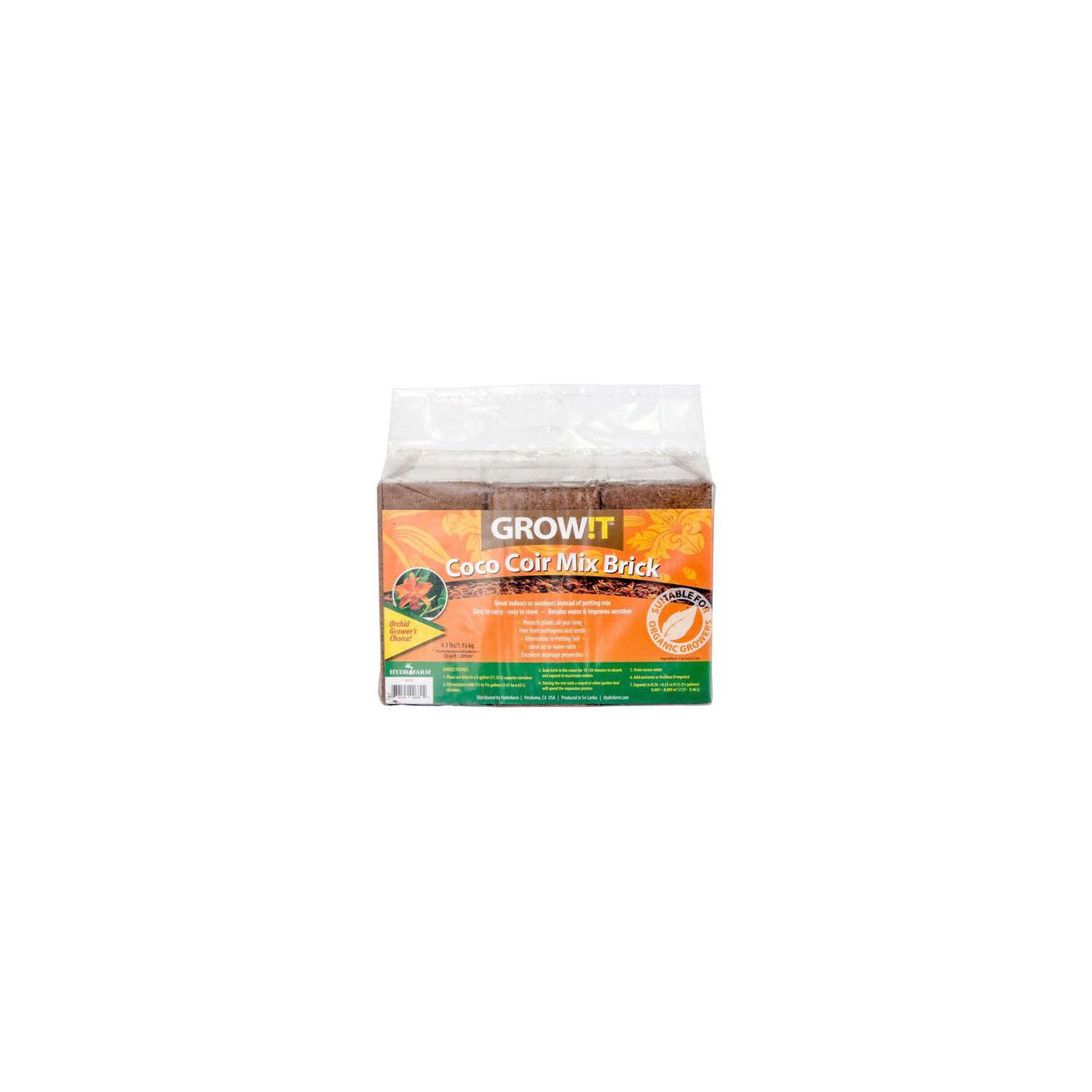 Growit Organic All Purpose Coco Coir Mix Brick 0.32 cu ft Ace Hardware