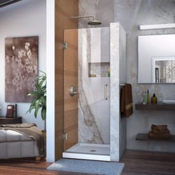 DreamLine Unidoor 72 in. H X 27 in. W Brushed Nickel Frameless Shower Door