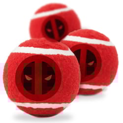 Buckle-Down Marvel Comics Multicolored Deadpool Squeaky Tennis Ball 3 pk