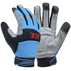 Ace M Leather Palm Cold Weather Blue Gloves
