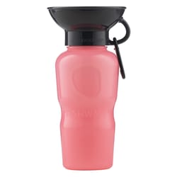Highwave AutoDogMug Soft Pink Plastic 22 oz Portable Watering Bottle/Bowl For Dogs