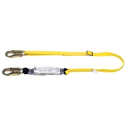 Safety Works Workman Unisex Polyester Shock Absorbing Lanyard Yellow 1 pc