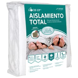 JT Eaton Lock-Up Twin White Stretch-Knit Polyester Box Spring Encasement Cover