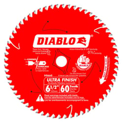 Diablo 6-1/2 in. D X 5/8 in. Ultra Finish TiCo Hi-Density Carbide Circular Saw Blade 60 teeth 1 pk