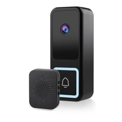 Feit Black Plastic Wired Smart-Enabled Video Doorbell