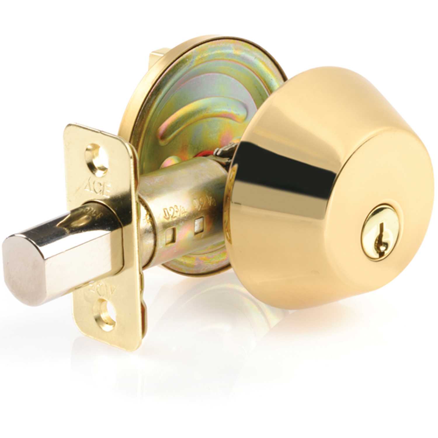 Ace Polished Brass Single Cylinder Deadbolt Ace Hardware