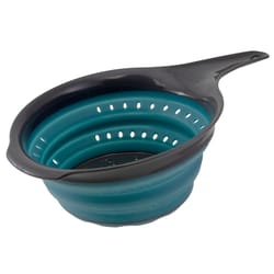 Squish Gray/Teal Polypropylene/TPR Collapsible Colander 2 cups