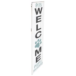 P. Graham Dunn Multicolored Wood 47 in. H Pets Welcome People Tolerated Porch Sign