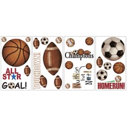 Roommates 8 in. W X 5 in. L All Star Sports Peel and Stick Wall Decal