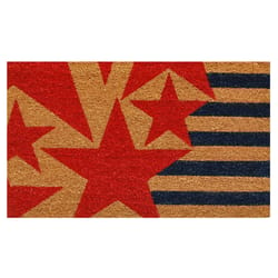 Home & More 1.42  W X 2.42  L Multi-color Stars and Stripes Coir Door Mat