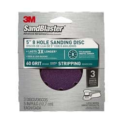 3M Sandblaster 5 in. Ceramic Blend Hook and Loop Sanding Disc 60 Grit Coarse 3 pk