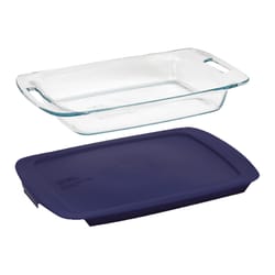 Pyrex 9.75 in. W X 15.5 in. L Baking Dish Blue/Clear