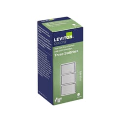 Leviton Decora 15 amps Single Pole Rocker Triple Combination Switch White 1 pk