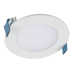 Halo HLB4 Series Matte White 4 in. W LED Smart-Enabled Canless Recessed Downlight 12 W