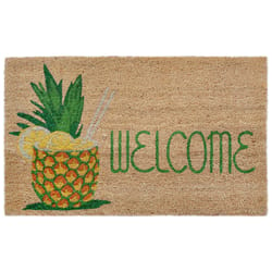 Liora Manne 1.5 W X 2.5 L Natural Pineapple Welcome Coir Floor Mat