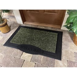 GrassWorx Clean Machine 36 in. W X 24 in. L Evergreen Welcome Astroturf Door Mat