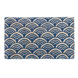 Entryways 30 in. W X 18 in. L Blue Scalloped Coir Door Mat