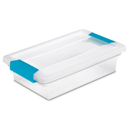 Sterilite 19618606 Small Clip Box, Clear Lid & Base w/Colored