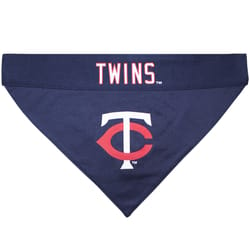 Pets First Navy/White Minnesota Twins Cotton/Nylon Dog Collar Bandana Small/Medium