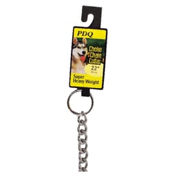 PDQ Silver Chain Steel Dog Collar Large/X-Large