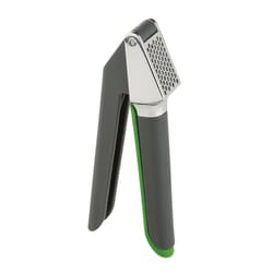 Progressive Prepworks Gray/Green Zinc Press and Swipe Garlic Press