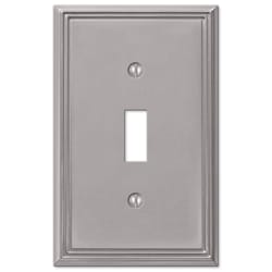 Amerelle Metro Brushed Nickel 1 gang Die-Cast Metal Toggle Wall Plate 1 pk