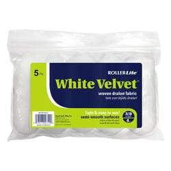 RollerLite White Velvet Woven Dralon Fabric 4 in. W X 3/8 in. Mini Paint Roller Cover Refill 5 pk