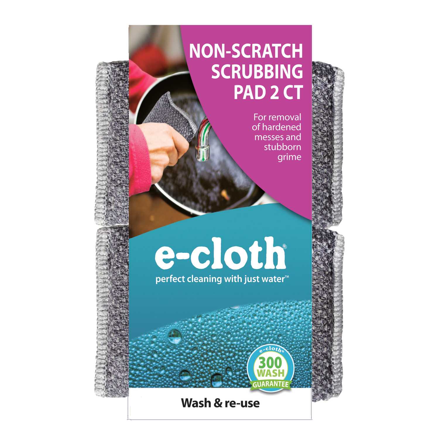 ECloth Medium Duty Scrubbing Pads For All Purpose 43/4 in. L 2 pk