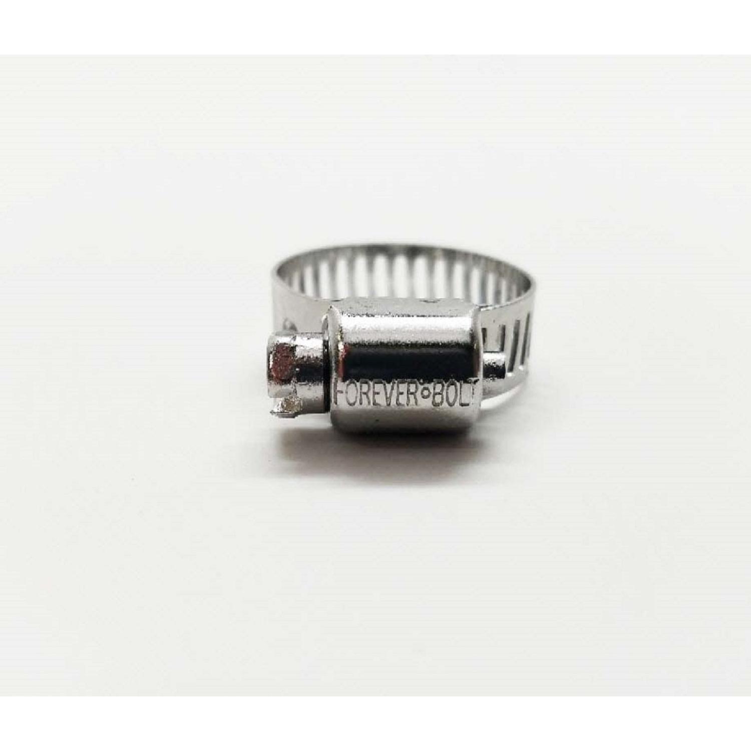 FOREVERBOLT 7/16 in to 25/32 in. SAE 6 Silver Hose Clamp Stainless Steel Band
