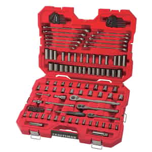 craftsman tool mechanic tools piece metric sae pc ace point drive gunmetal assorted sizes standard sets hardware mechanics lowe lowes