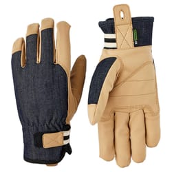 Hestra Job Unisex Indoor/Outdoor DuraTan Flex Work Gloves Blue/Tan L 1 pair