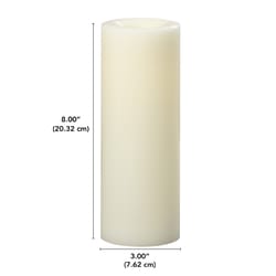 Sterno Home Cream Unscented Scent Pillar Candle