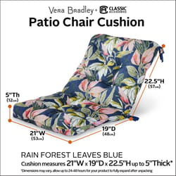Classic Accessories Vera Bradley Polyester Chair Cushion 22.5 in. H X 19 in. W X 21 in. L