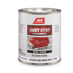 Ace  Rust Stop  Indoor and Outdoor  Satin  White  Rust Prevention Paint  1 qt. 