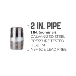 STZ Industries 1 in. MIP each X 1 in. D MIP in. Galvanized Steel 2 in. L Nipple