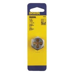 Irwin Hanson High Carbon Steel SAE Hexagon Die 3/8 in. 1 pc