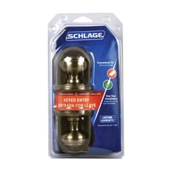 Schlage Georgian Antique Brass Entry Door Knob 1-3/4 in.