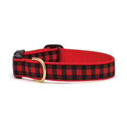 Up Country Red Buffalo Check Nylon Dog Collar Small