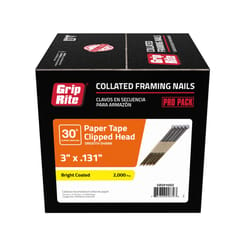 Grip-Rite 3 in. L Paper Strip Bright Framing Nails 30 deg 2000 pk