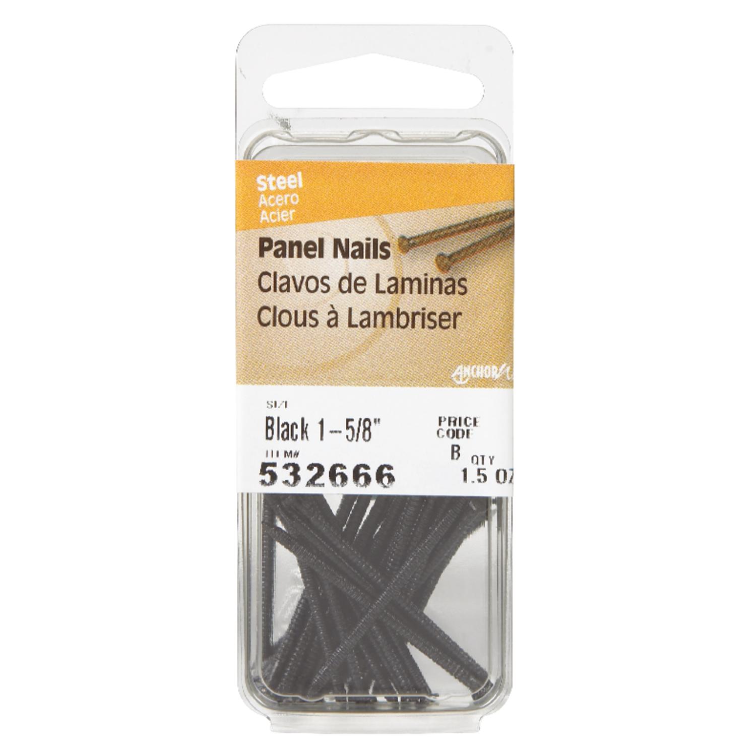 Hillman 1-5/8 in. Panel Black Coating Steel Nail Large Head Hillman 1-5/8 in. Panel Black Coating Steel Nail Large Head