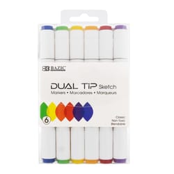 Bazic Products Assorted Twin Tip Markers 6 pk