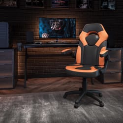 Flash Furniture X10 Orange Leather/Mesh Office Chair