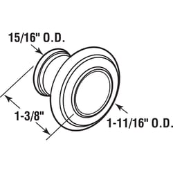 Prime-Line 1.69 in. D X 1.38 in. L Antique Gold Metal Bi-Fold Door Knob 1 pk