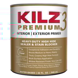 KILZ  Premium  White  Flat  Water-Based  Primer and Sealer  1 qt. 