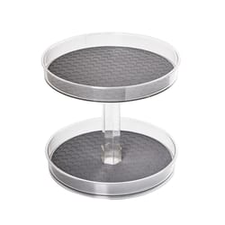 Spectrum Hexa Clear/Gray Rubber/Stainless Steel Two Tier Lazy Susan