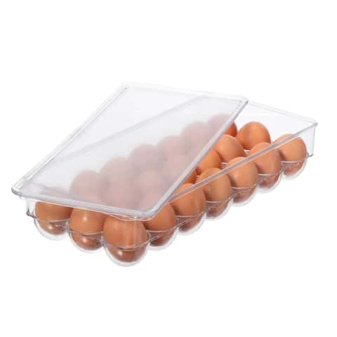 1pc Egg Holder For Refrigerator - Stackable Fresh Egg Tray - Clear Kitchen Eggs  Storage Trays With Vented Lids For Pantry, Fridge, Countertop, Cabinet