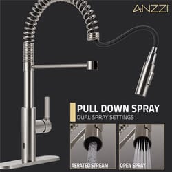 Anzzi Ola One Handle Brushed Nickel Motion Sensing Pull-Down Kitchen Faucet