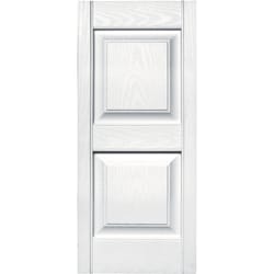 Builders Edge 35 in. H X 14.75 in. W White Raised Panel Vinyl Shutter 2 pk