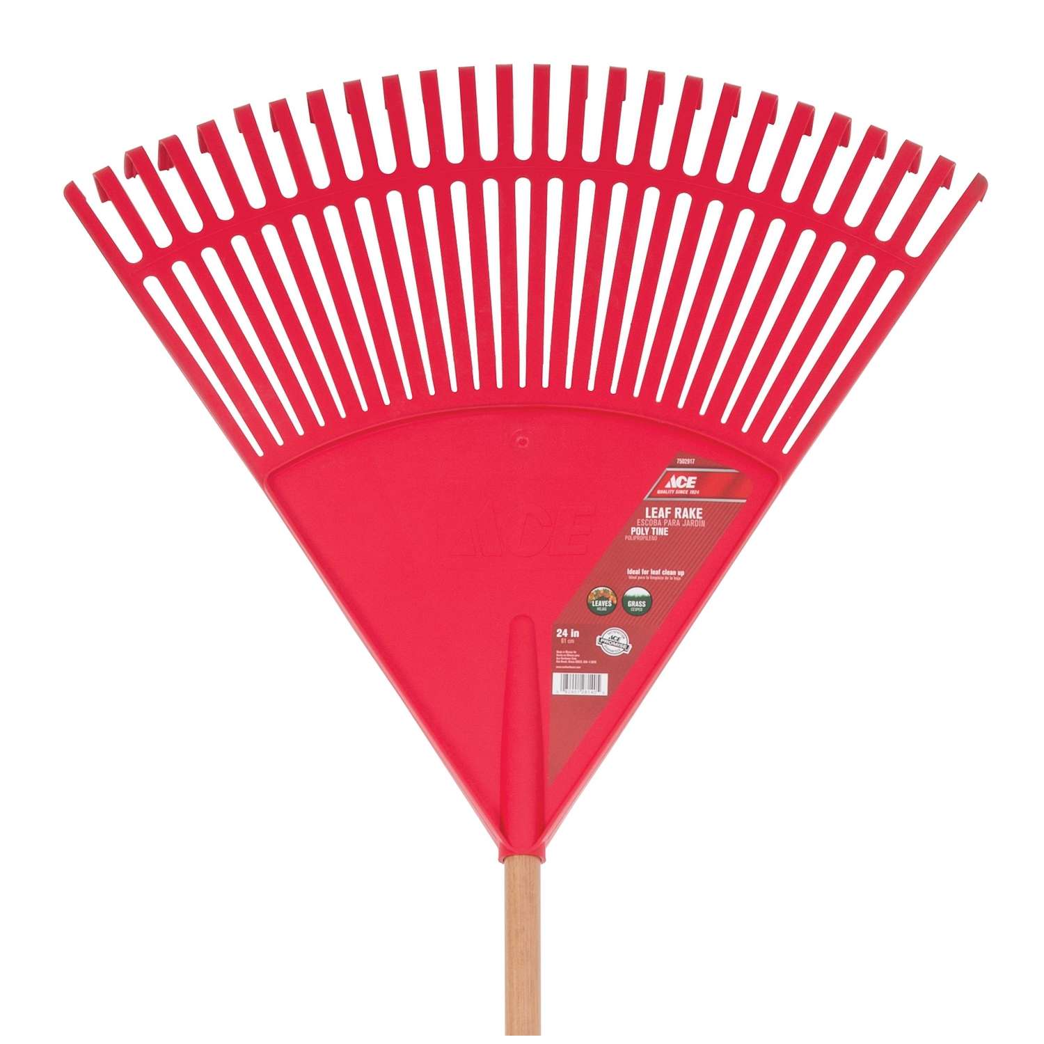 Ace 65 in. L x 24 in. W Plastic Rake Wood Ace Hardware