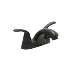 Huntington Brass Trend Matte Black Centerset Bathroom Sink Faucet 4 in.